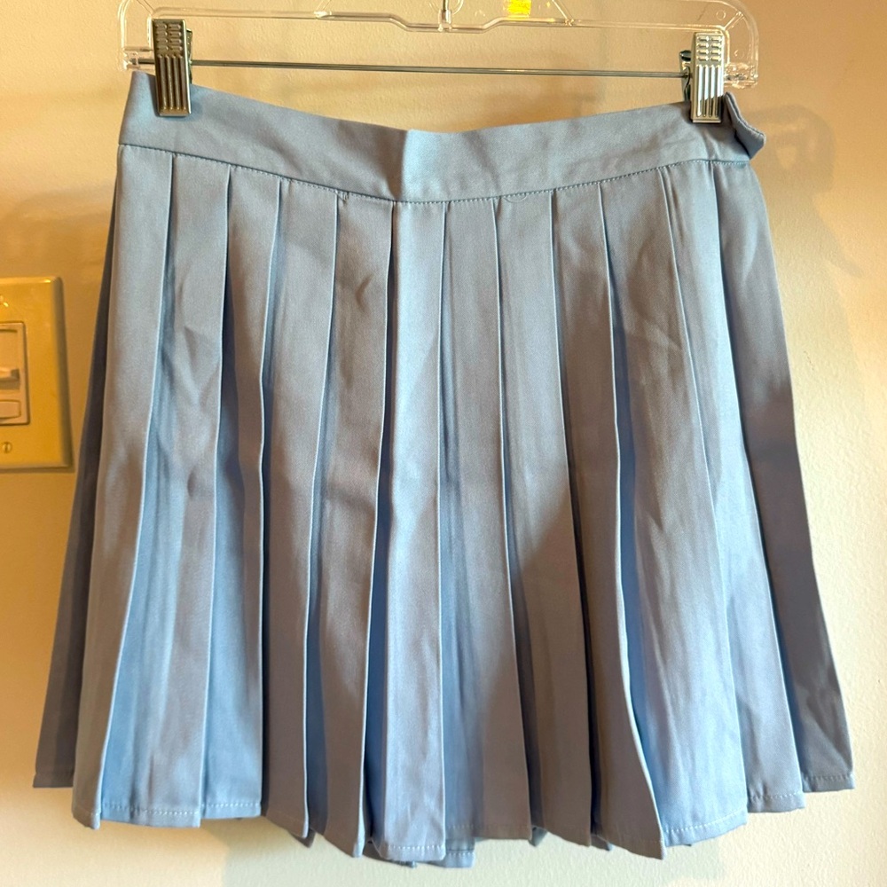 NWT Baby Blue Tennis Style Pleated School Girl Mini Skirt Size 27 Waist